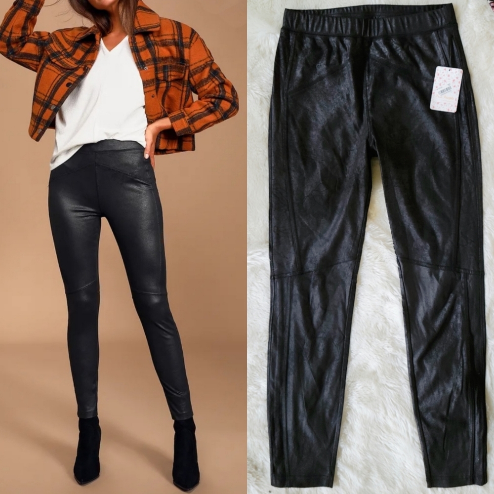 ❌️sold❌️Free People Midnight Vegan Suede Leggings